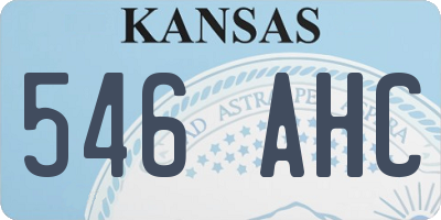 KS license plate 546AHC