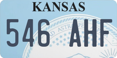 KS license plate 546AHF
