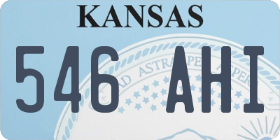 KS license plate 546AHI
