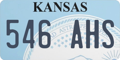 KS license plate 546AHS