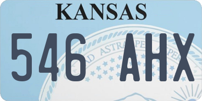 KS license plate 546AHX