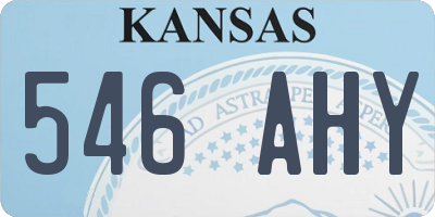 KS license plate 546AHY