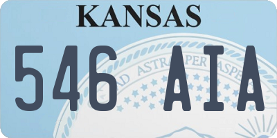 KS license plate 546AIA