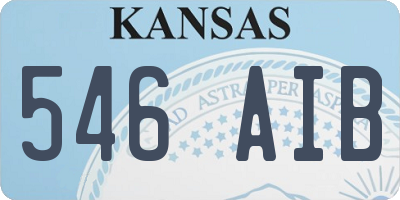 KS license plate 546AIB
