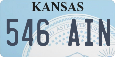 KS license plate 546AIN