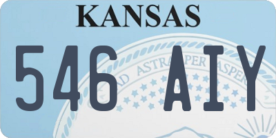 KS license plate 546AIY