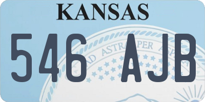 KS license plate 546AJB