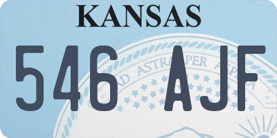 KS license plate 546AJF