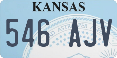 KS license plate 546AJV