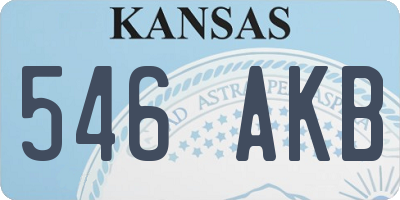 KS license plate 546AKB