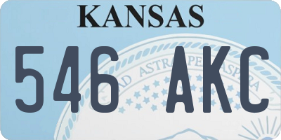 KS license plate 546AKC