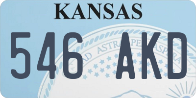 KS license plate 546AKD