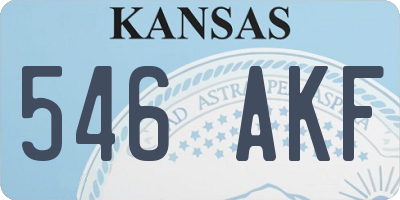 KS license plate 546AKF