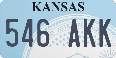 KS license plate 546AKK