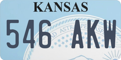 KS license plate 546AKW