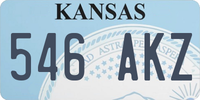 KS license plate 546AKZ