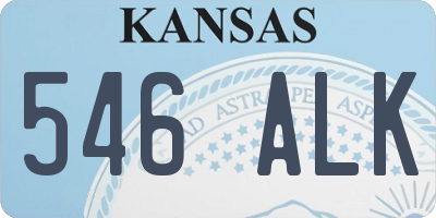 KS license plate 546ALK