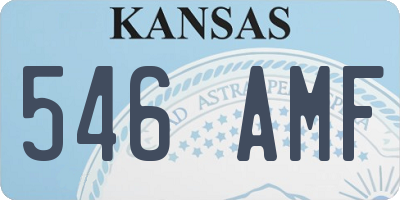 KS license plate 546AMF