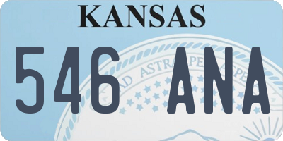 KS license plate 546ANA
