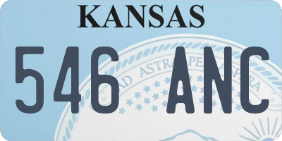 KS license plate 546ANC