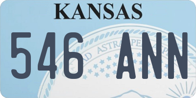 KS license plate 546ANN