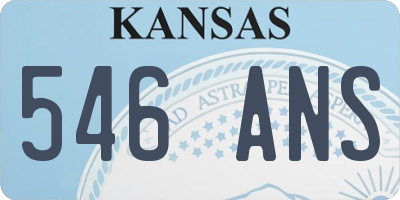 KS license plate 546ANS