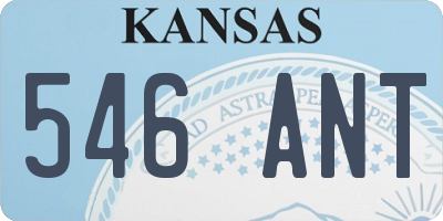 KS license plate 546ANT