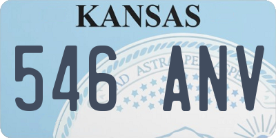 KS license plate 546ANV