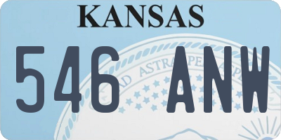 KS license plate 546ANW