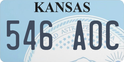 KS license plate 546AOC
