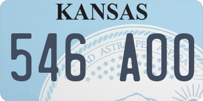 KS license plate 546AOO