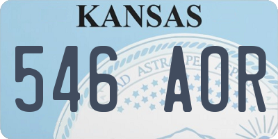 KS license plate 546AOR