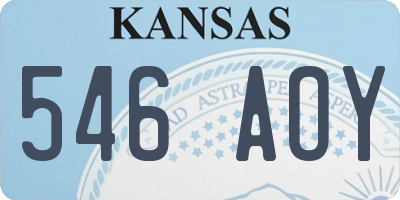 KS license plate 546AOY