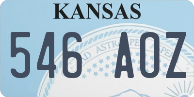 KS license plate 546AOZ