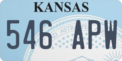 KS license plate 546APW