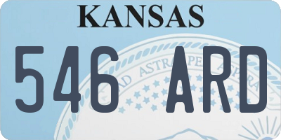 KS license plate 546ARD