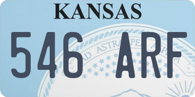 KS license plate 546ARF