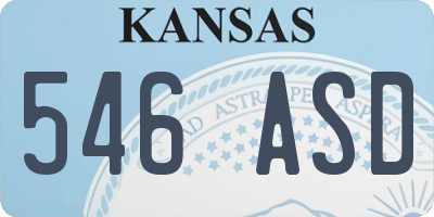 KS license plate 546ASD