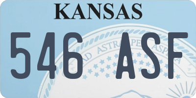 KS license plate 546ASF