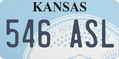 KS license plate 546ASL