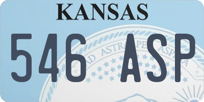 KS license plate 546ASP