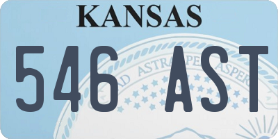 KS license plate 546AST