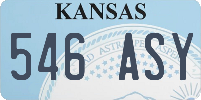 KS license plate 546ASY