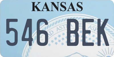 KS license plate 546BEK