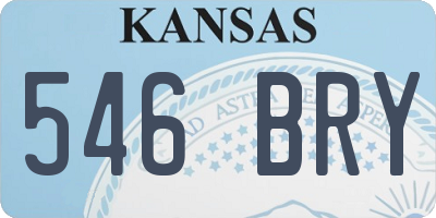 KS license plate 546BRY