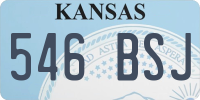 KS license plate 546BSJ