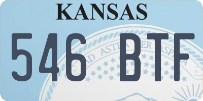 KS license plate 546BTF