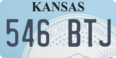 KS license plate 546BTJ