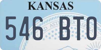 KS license plate 546BTO