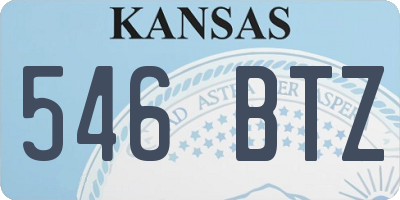 KS license plate 546BTZ